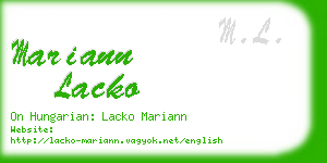 mariann lacko business card